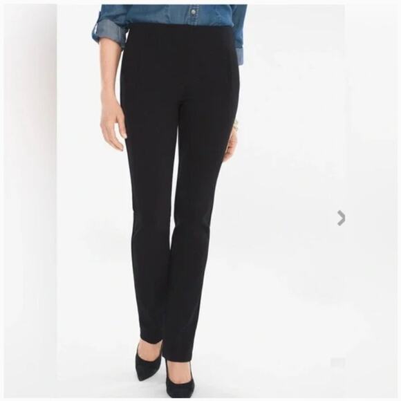Chico's So Slimming Juliet Black Straight Leg Ponte Pant Size 1R/8R - Picture 1 of 10